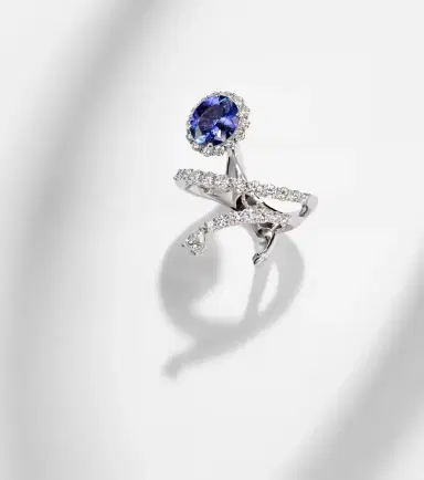 Yeprem Reign Supreme 18kt white gold ring with tanzanite and diamonds | Thumbnail 3