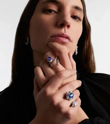 Yeprem Reign Supreme 18kt white gold ring with tanzanite and diamonds | Thumbnail 4