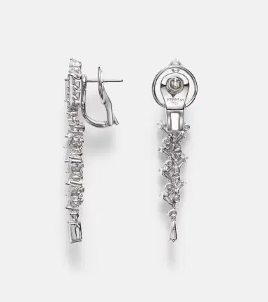 YEPREM 18kt white gold drop earrings with diamonds | Thumbnail 4 YEPREM 18kt white gold drop earrings with diamonds | Thumbnail 4