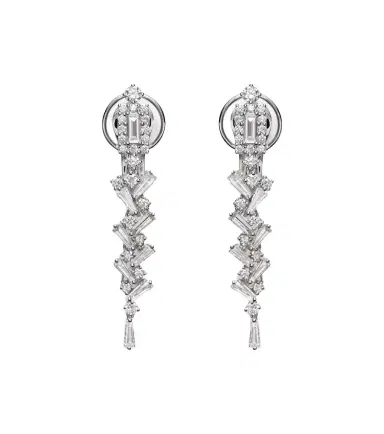 YEPREM 18kt white gold drop earrings with diamonds | Thumbnail 1 YEPREM 18kt white gold drop earrings with diamonds | Thumbnail 1