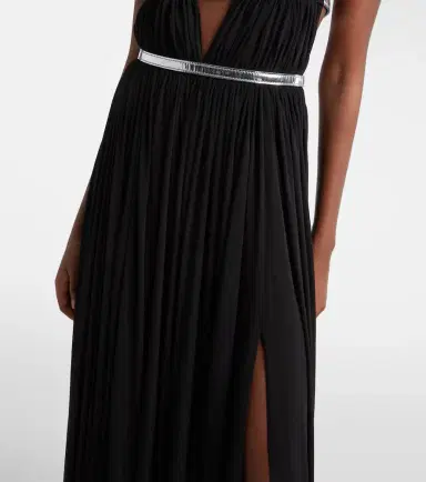 Alaïa Alaïa Leather-trimmed draped gown | Thumbnail 2