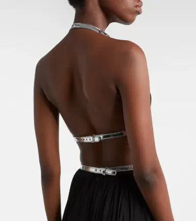 Alaïa Alaïa Leather-trimmed draped gown | Thumbnail 5