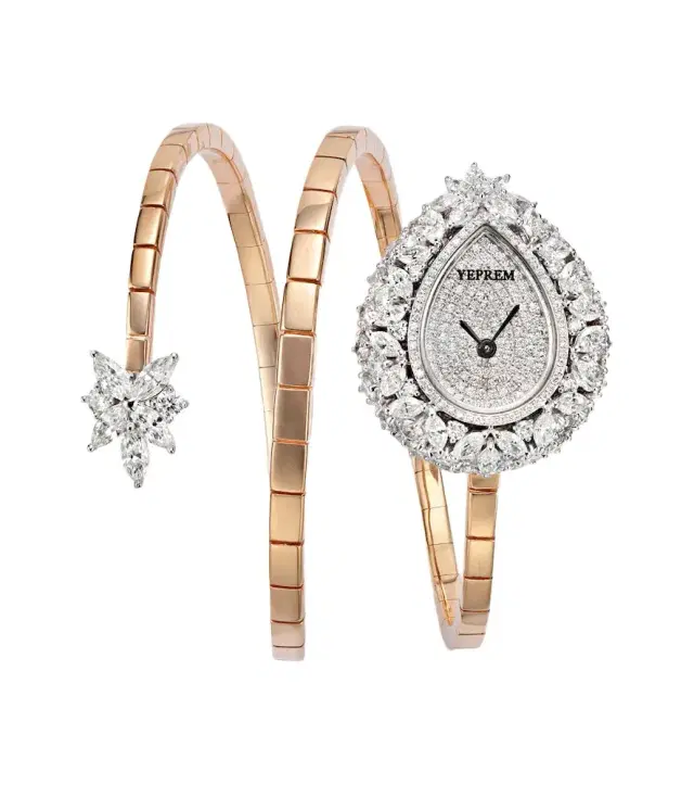 YEPREM Y-Momento 18kt white and rose gold watch with diamonds