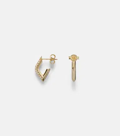 Sydney Evan 14kt gold hoop earrings with diamonds | Thumbnail 2 Sydney Evan 14kt gold hoop earrings with diamonds | Thumbnail 2