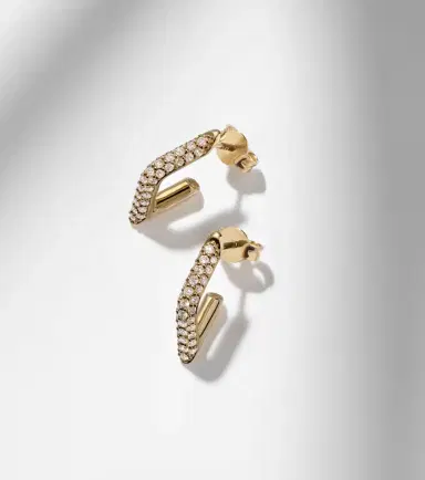 Sydney Evan 14kt gold hoop earrings with diamonds | Thumbnail 5 Sydney Evan 14kt gold hoop earrings with diamonds | Thumbnail 5