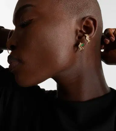 Shay Jewelry 18kt gold ear cuff with diamonds | Thumbnail 4