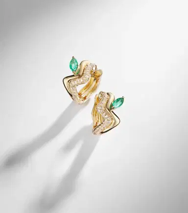 SHAY JEWELRY 18kt gold earrings with diamonds and emeralds | Thumbnail 5 SHAY JEWELRY 18kt gold earrings with diamonds and emeralds | Thumbnail 5