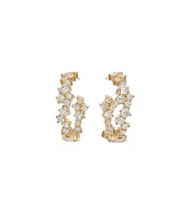 Sydney Evan 14kt gold hoop earrings with diamonds | Thumbnail 1 Sydney Evan 14kt gold hoop earrings with diamonds | Thumbnail 1