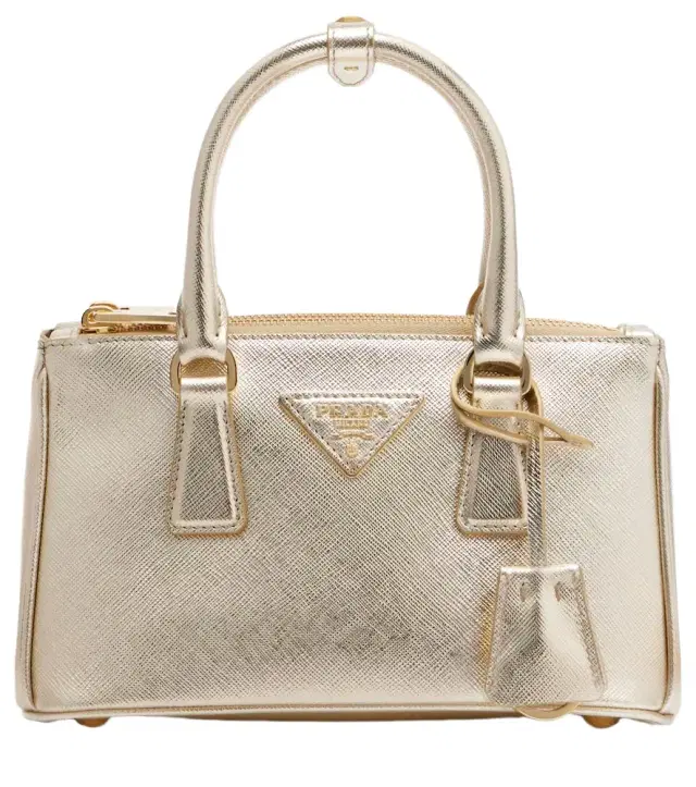 Galleria Mini metallic leather tote bag