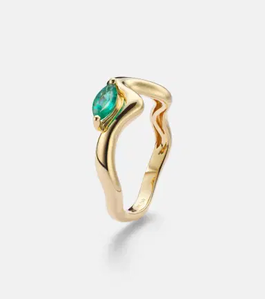 SHAY JEWELRY 18kt yellow gold ring with emeralds | Thumbnail 2