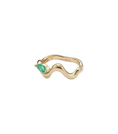 SHAY JEWELRY 18kt yellow gold ring with emeralds | Thumbnail 1