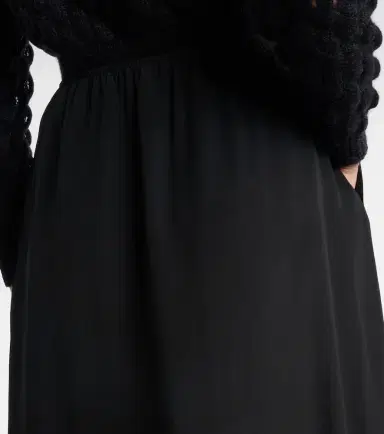 Simone Rocha Lace-trimmed crêpe de chine midi skirt | Thumbnail 3