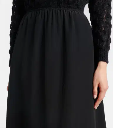 Simone Rocha Lace-trimmed crêpe de chine midi skirt | Thumbnail 5
