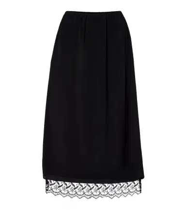 Simone Rocha Lace-trimmed crêpe de chine midi skirt | Thumbnail 1