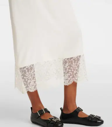 Simone Rocha Lace-trimmed crêpe de chine slip dress | Thumbnail 4 Simone Rocha Lace-trimmed crêpe de chine slip dress | Thumbnail 4