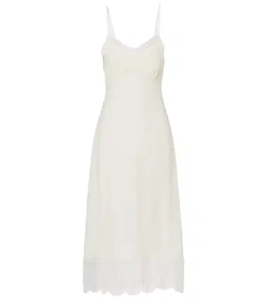 Simone Rocha Lace-trimmed crêpe de chine slip dress | Thumbnail 1 Simone Rocha Lace-trimmed crêpe de chine slip dress | Thumbnail 1