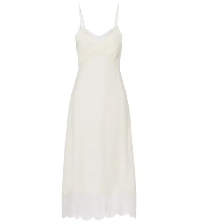 Simone Rocha Lace-trimmed crêpe de chine slip dress