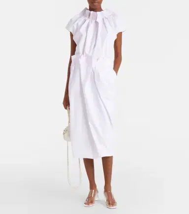 Simone Rocha Tulip gathered cotton poplin top | Thumbnail 2
