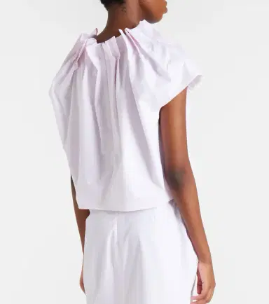 Simone Rocha Tulip gathered cotton poplin top | Thumbnail 3