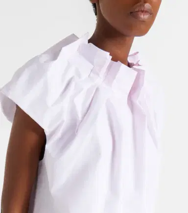Simone Rocha Tulip gathered cotton poplin top | Thumbnail 4