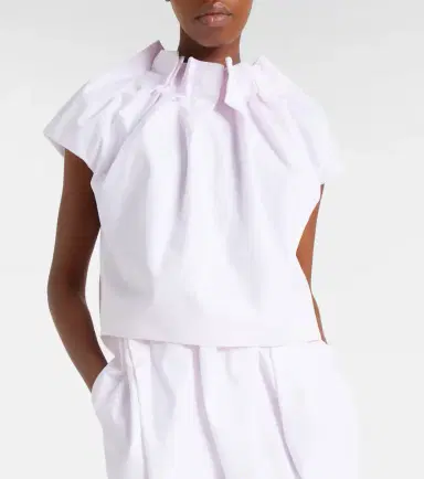 Simone Rocha Tulip gathered cotton poplin top | Thumbnail 5