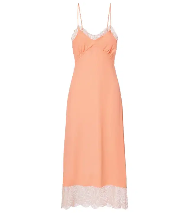 Simone Rocha Lace-trimmed crêpe de chine slip dress