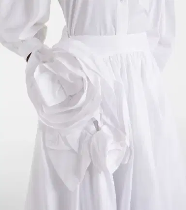 Simone Rocha Floral-appliqué cotton poplin midi skirt | Thumbnail 3