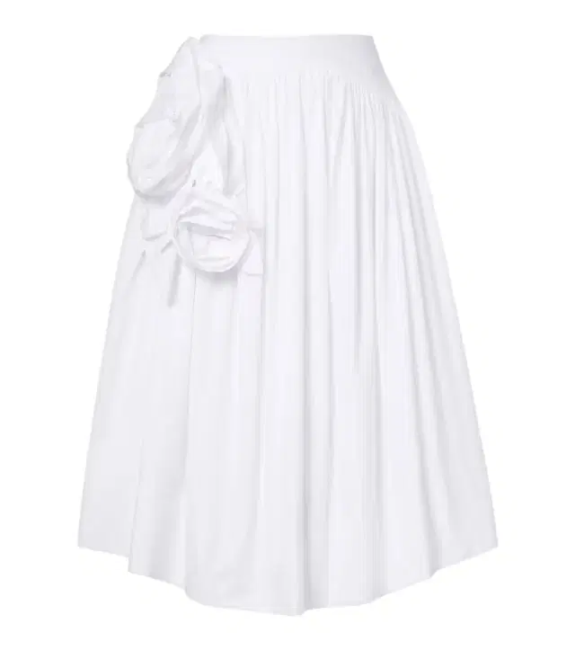 Simone Rocha Floral-appliqué cotton poplin midi skirt