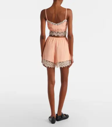 Simone Rocha Lace-trimmed satin shorts | Thumbnail 4 Simone Rocha Lace-trimmed satin shorts | Thumbnail 4