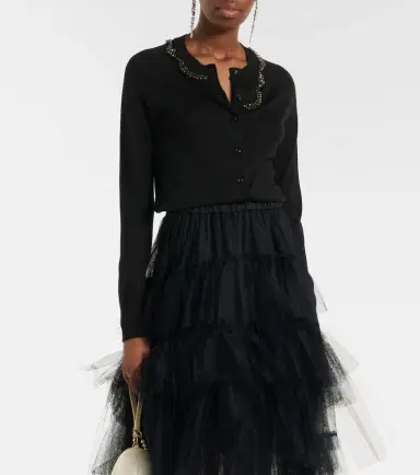 Simone Rocha Embellished wool and silk cardigan | Thumbnail 3 Simone Rocha Embellished wool and silk cardigan | Thumbnail 3