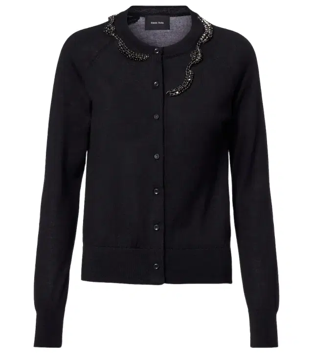 Embellished wool and silk cardigan