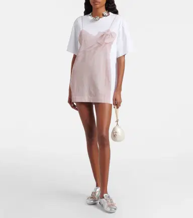 Simone Rocha Trompe l'ail cotton jersey T-shirt | Thumbnail 3