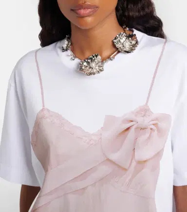 Simone Rocha Trompe l'ail cotton jersey T-shirt | Thumbnail 4