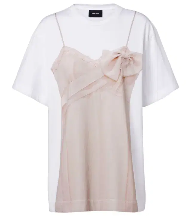 Trompe l'ail cotton jersey T-shirt