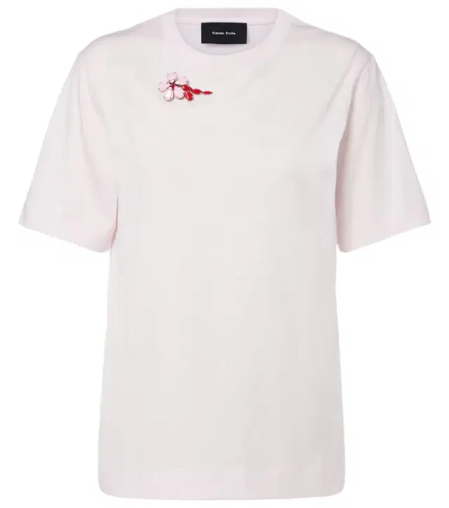 Simone Rocha Embellished cotton jersey T-shirt