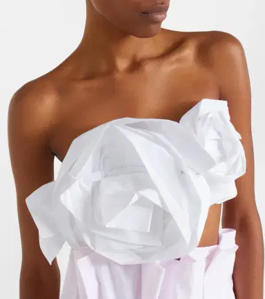 Simone Rocha Rosette cotton poplin bandeau top | Thumbnail 2
