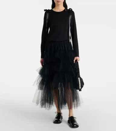 Simone Rocha Ruffled tulle midi skirt | Thumbnail 6