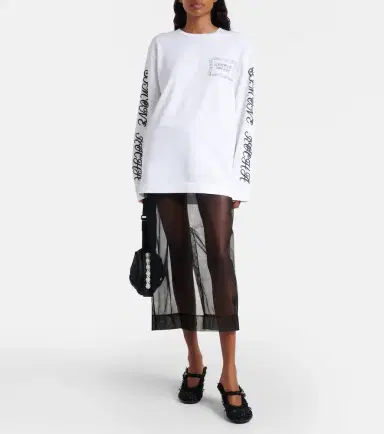 Simone Rocha Printed cotton jersey top | Thumbnail 4