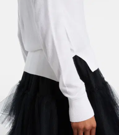 Simone Rocha Faux pearl-embellished wool and silk cardigan | Thumbnail 2