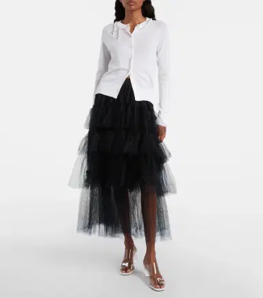 Simone Rocha Faux pearl-embellished wool and silk cardigan | Thumbnail 6