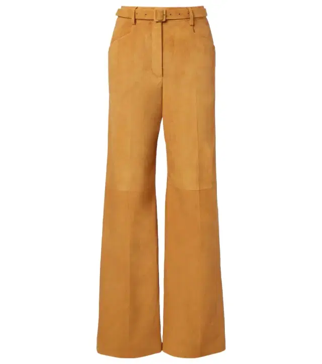 Gabriela Hearst Norman belted suede wide-leg pants