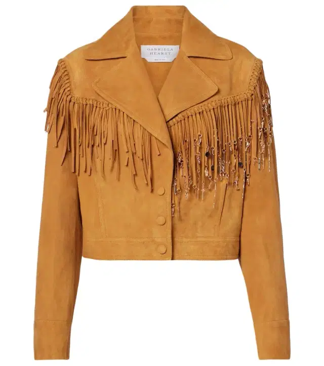 Gabriela Hearst Azra embellished fringed suede jacket