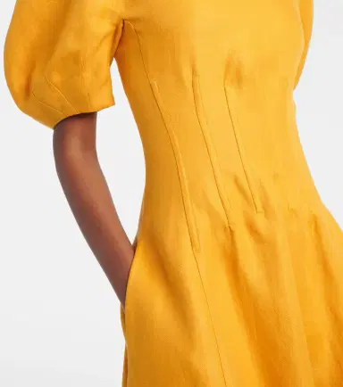Gabriela Hearst Ranya puff-sleeve linen twill maxi dress | Thumbnail 2