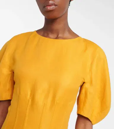 Gabriela Hearst Ranya puff-sleeve linen twill maxi dress | Thumbnail 3