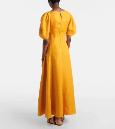 Gabriela Hearst Ranya puff-sleeve linen twill maxi dress | Thumbnail 5