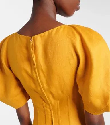 Gabriela Hearst Ranya puff-sleeve linen twill maxi dress | Thumbnail 6
