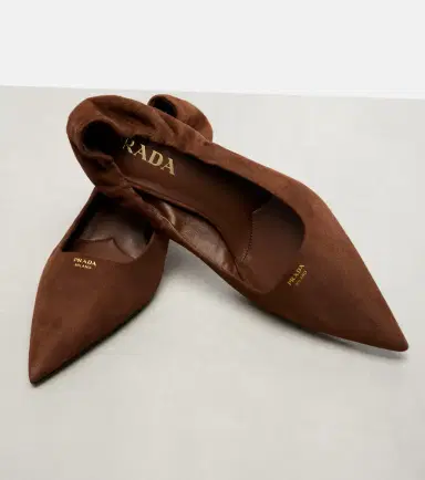 Prada 55 logo suede pumps | Thumbnail 2