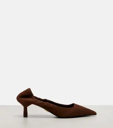 Prada 55 logo suede pumps | Thumbnail 3