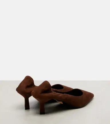 Prada 55 logo suede pumps | Thumbnail 4
