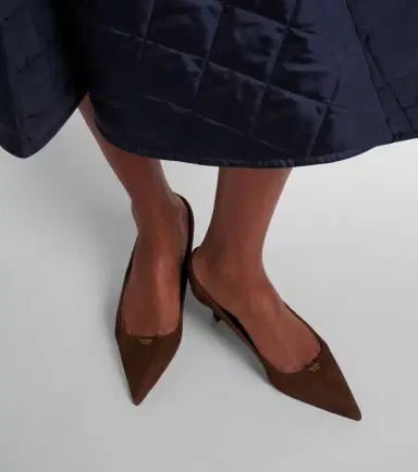 Prada 55 logo suede pumps | Thumbnail 5
